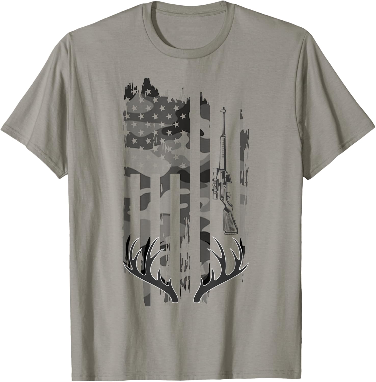 Camo Us Flag Rifle Antler Deer Elk Buck Hunting Gun Hunter