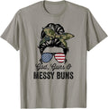 God Guns Messy Buns Womens Funny American Gun Owner