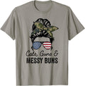 Cats Guns Messy Buns Funny Pro Gun Cat Lover