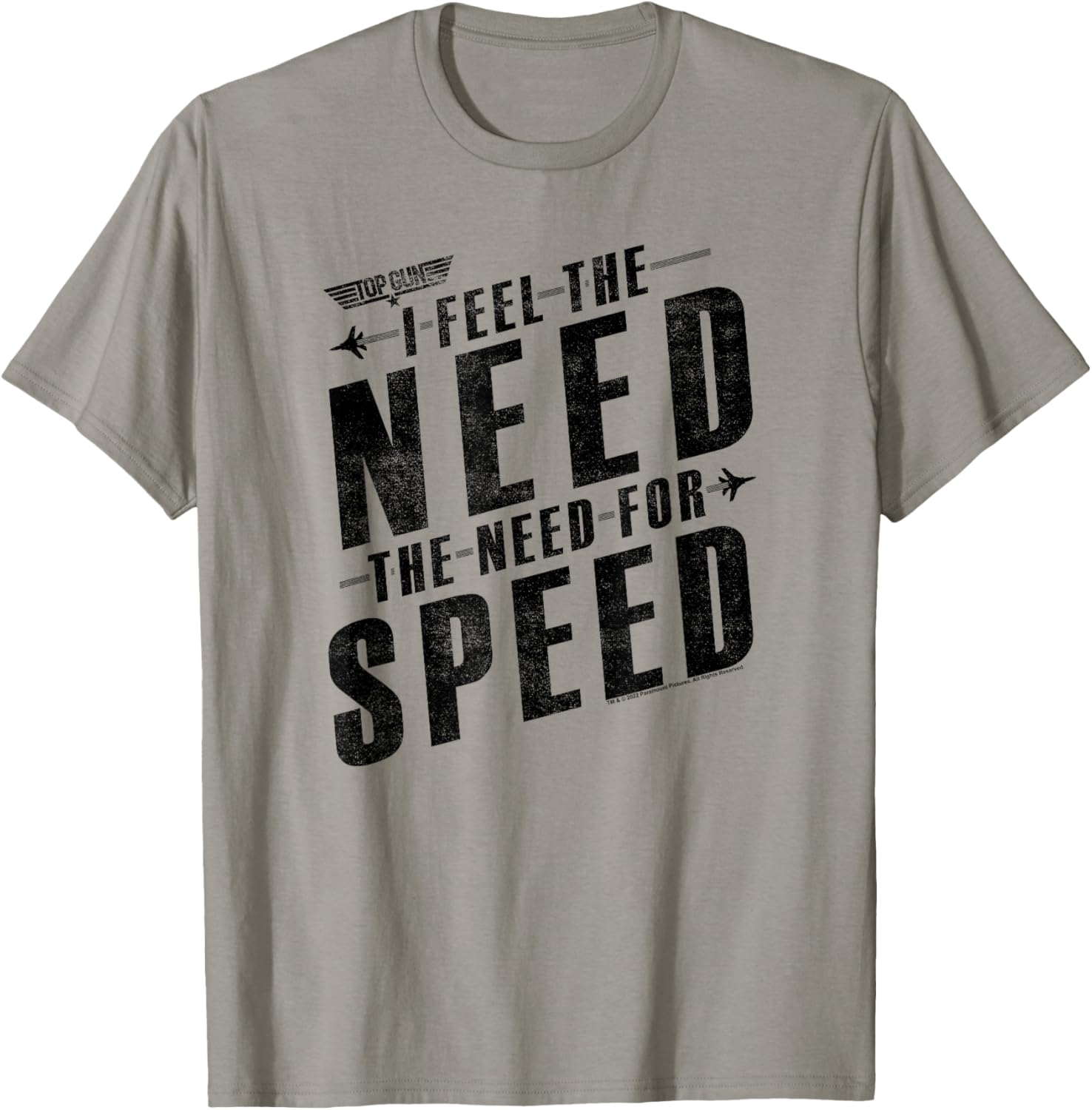 Top Gun Feel Need Speed Slanted Text