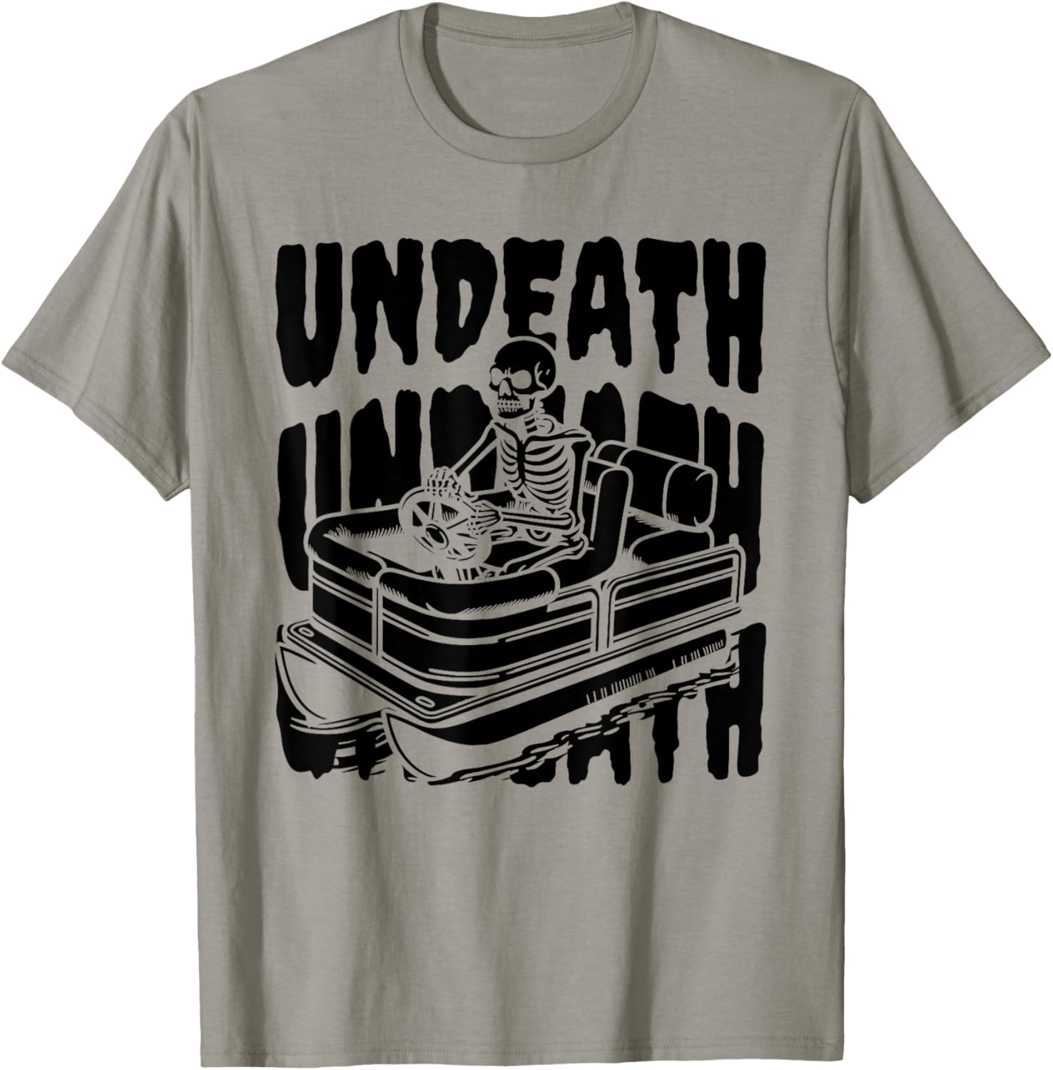 Pontoon Boat Skeleton Lake Boating Undeath