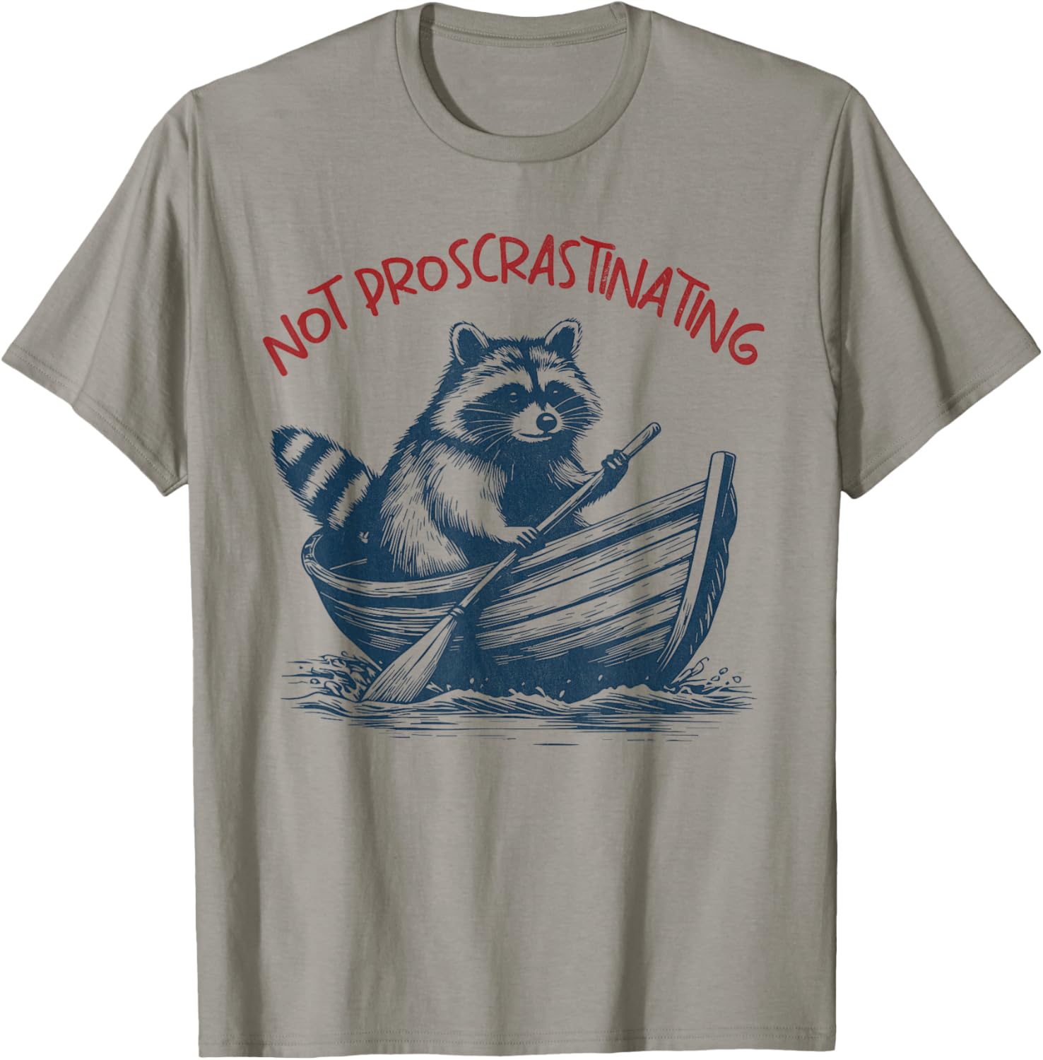 Not Proscrastinating Funny Raccoon Boat Ride