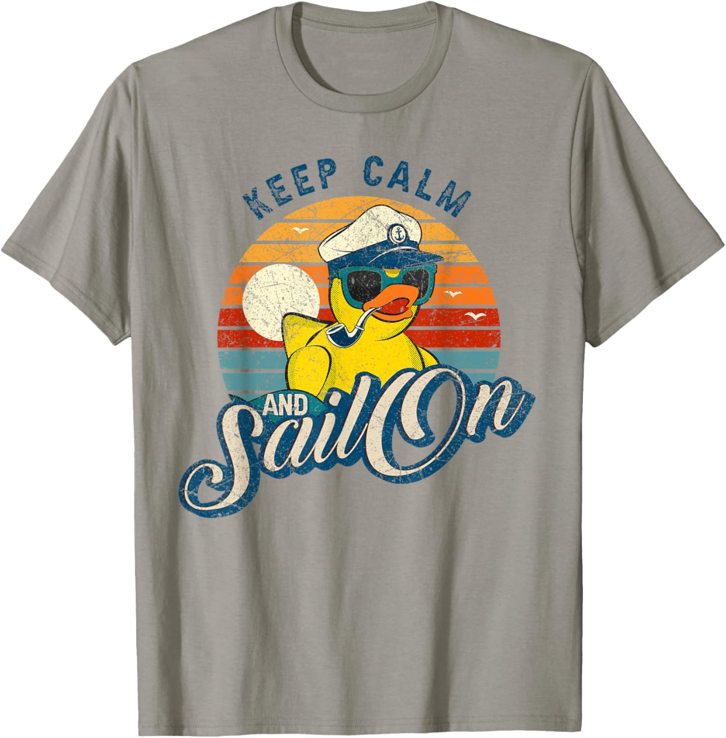 Keep Calm Sail On Yellow Rubber Duck Captain