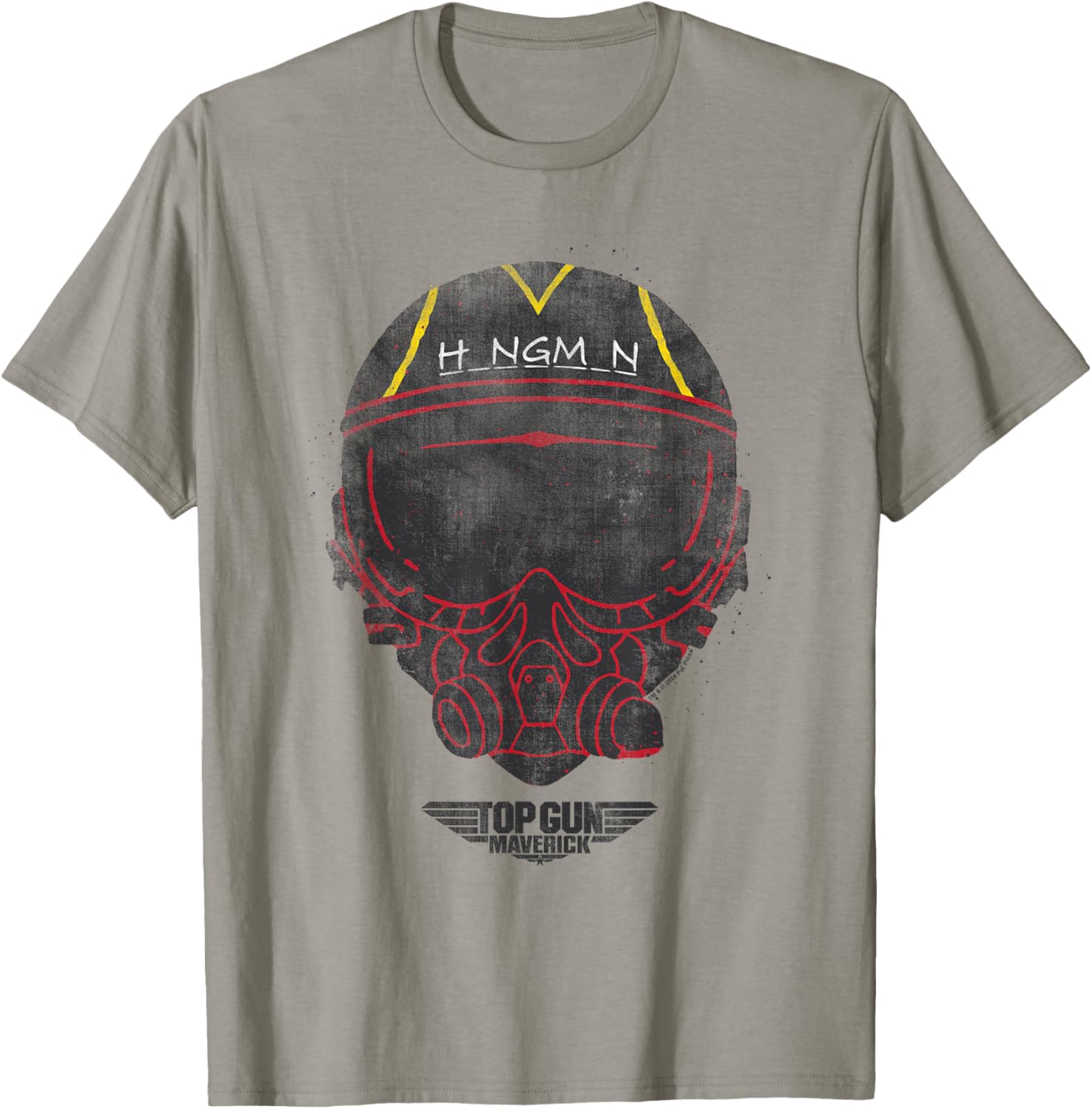 Top Gun Hangman Helmet T Shirt Small Grey