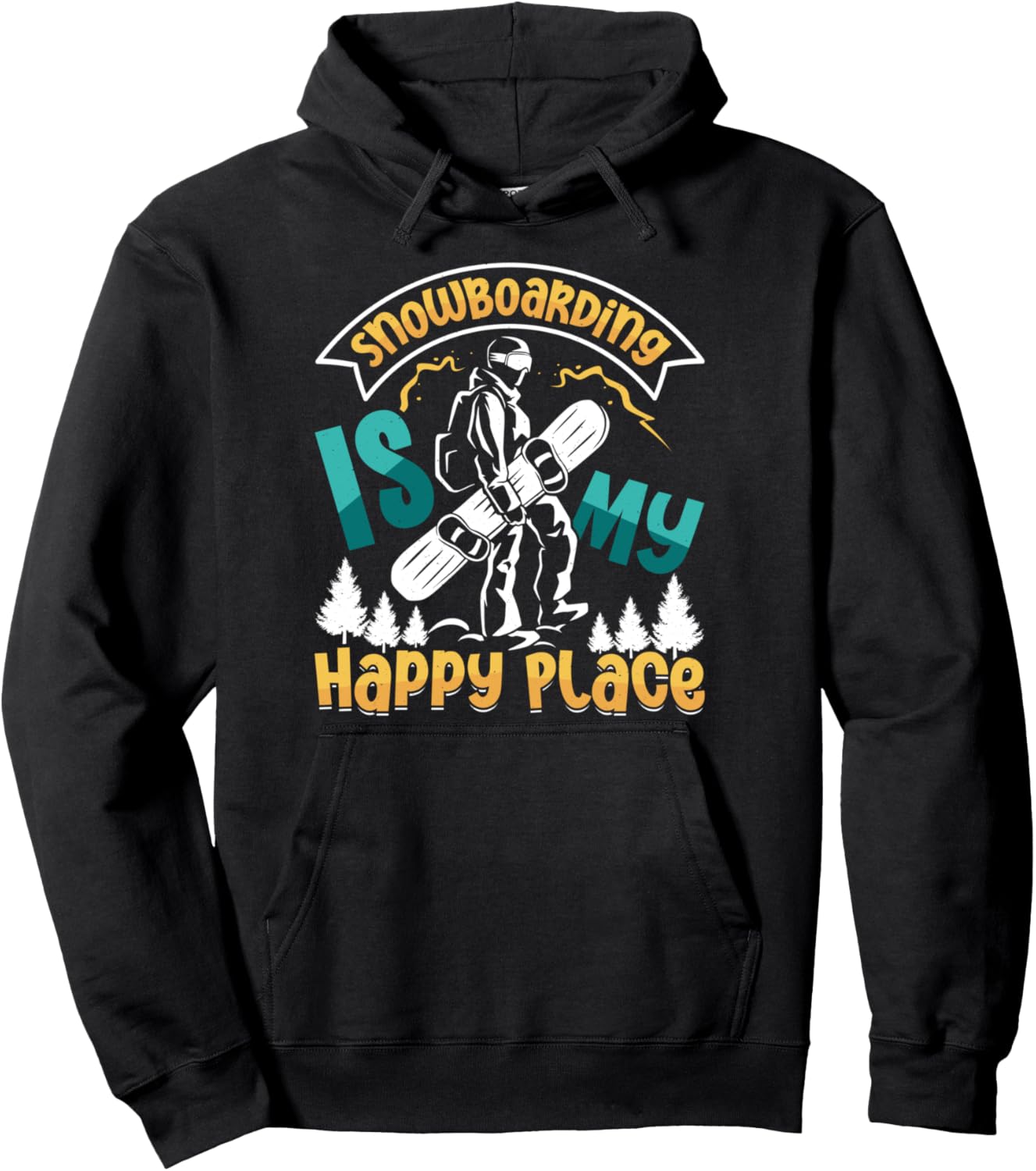 Snowboarder SNOWBOARDING IS MY HAPPY PLACE Children Pullover Hoodie
