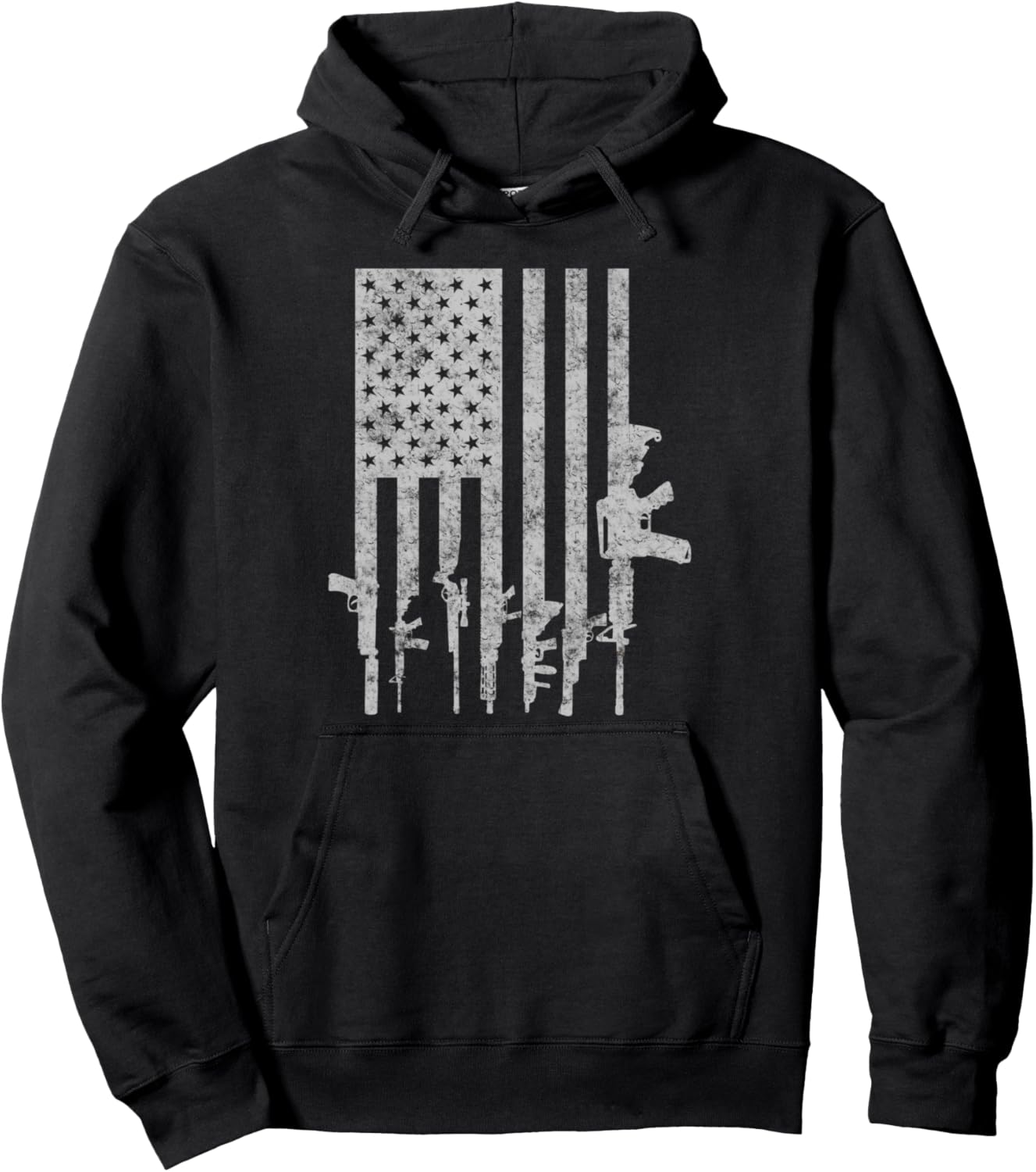 Distressed American Flag Guns T Shirt Cool Pro Gun Top Tee Pullover