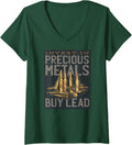 Womens Invest In Precious Metals Buy Lead Funny Gun T Shirt V