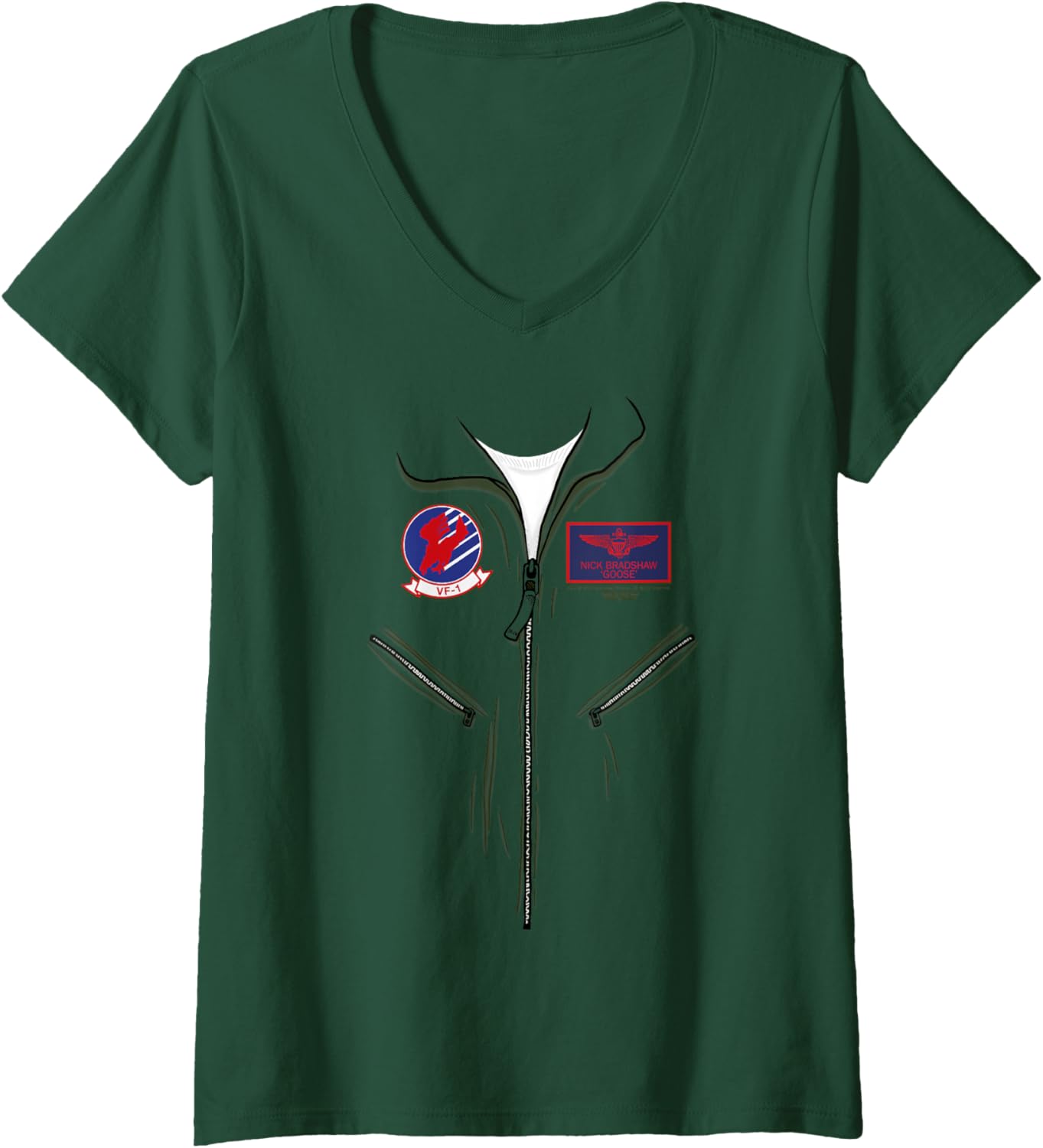 Top Gun Halloween Goose Pilot Costume V Neck