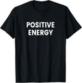 Positive Energy Unisex Adults Black Cotton Polyester Modern Crew Neck Short Sleeve T Shirt Small
