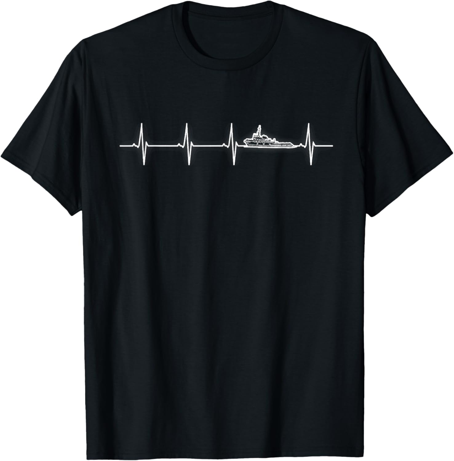 Heartbeat Tugboat Tees Men S Unisex Black Cotton