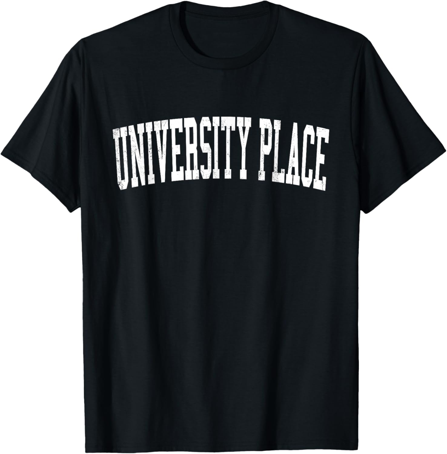 Vintage University Place WA Distressed White Varsity Style