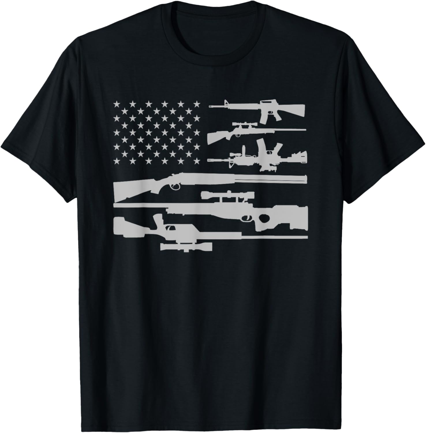 Gun Rifle Shirt American Flag Patriotic Gun T Shirt