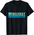 Blue Retro Belfast City Tourist Places Northern Ireland UK