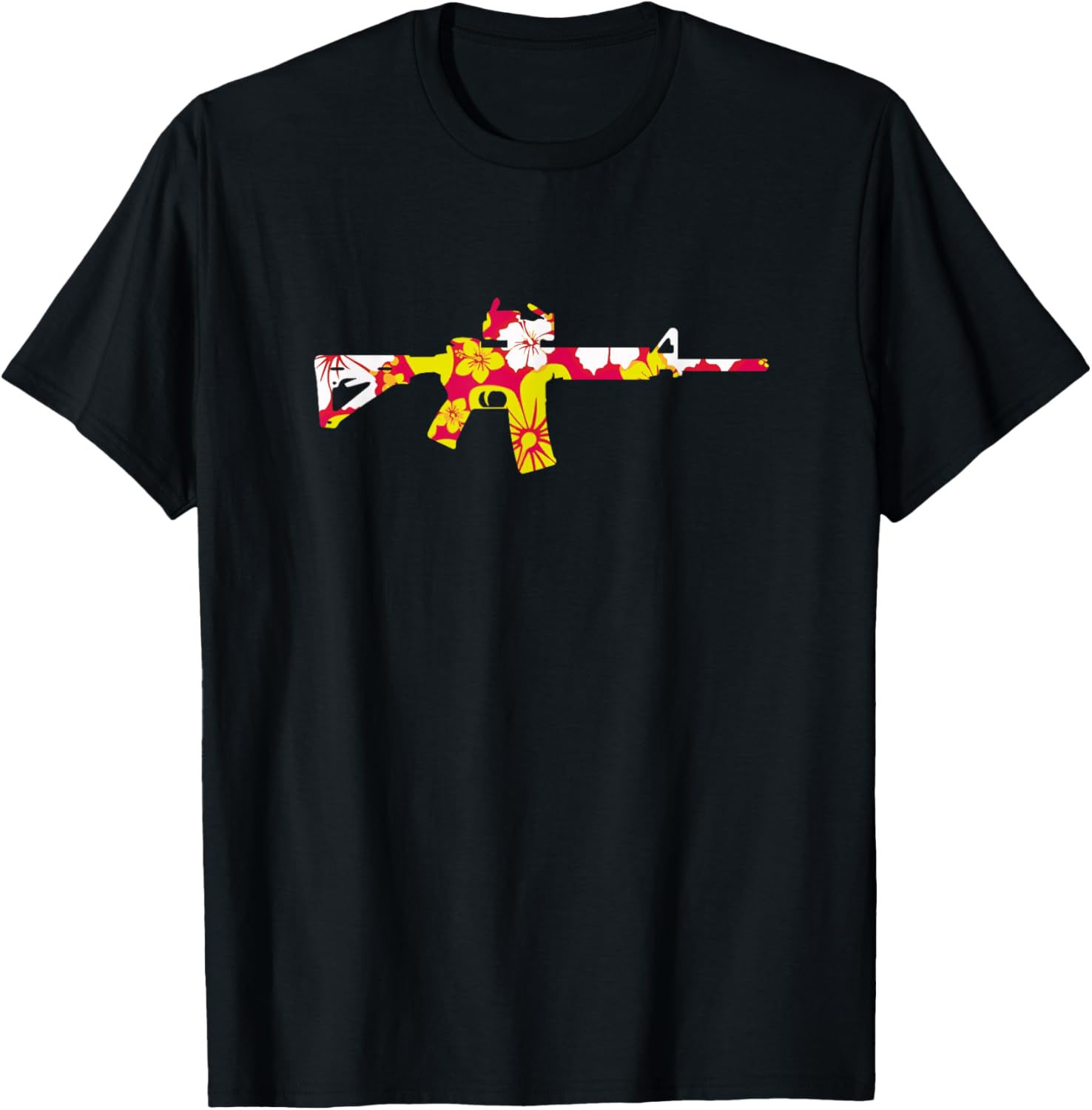 Tropical Gun Lover Firearm Beach Hawaiian Aloha Ar 15 T Shirt Men