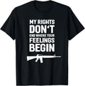 Mens Gun Lovers Tee Shirt My Rights Dont End Your Feelings Begin