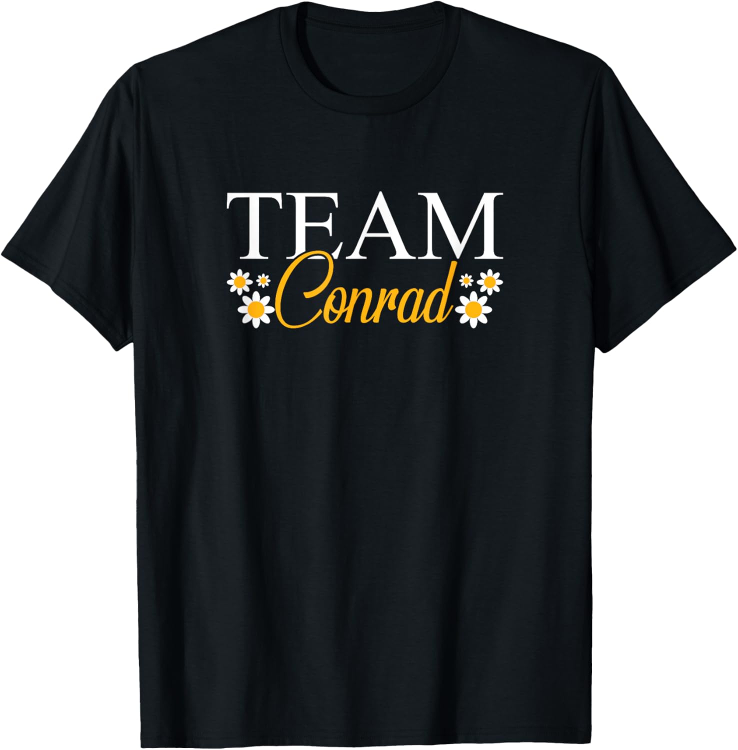 Team Conrad Kids Unisex Adults Floral T Shirt Black Small Classic Fit