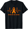 Heartbeat Enough End Gun Violence Awareness Orange Ribbon