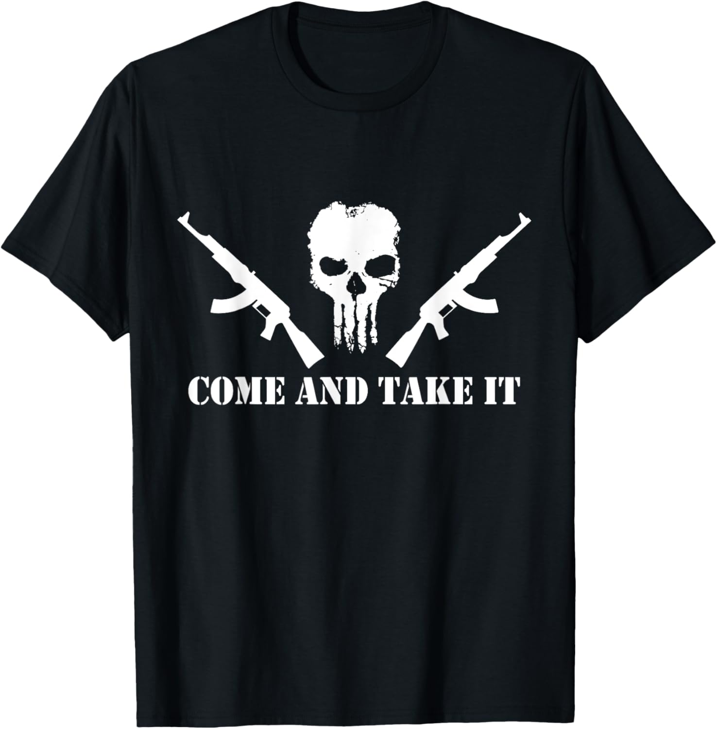 Come And Take It Distressed Skull Guns