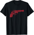 Red Pistol Gun Colt 45 Cool Clock Handgun Revolver Heart Y2K
