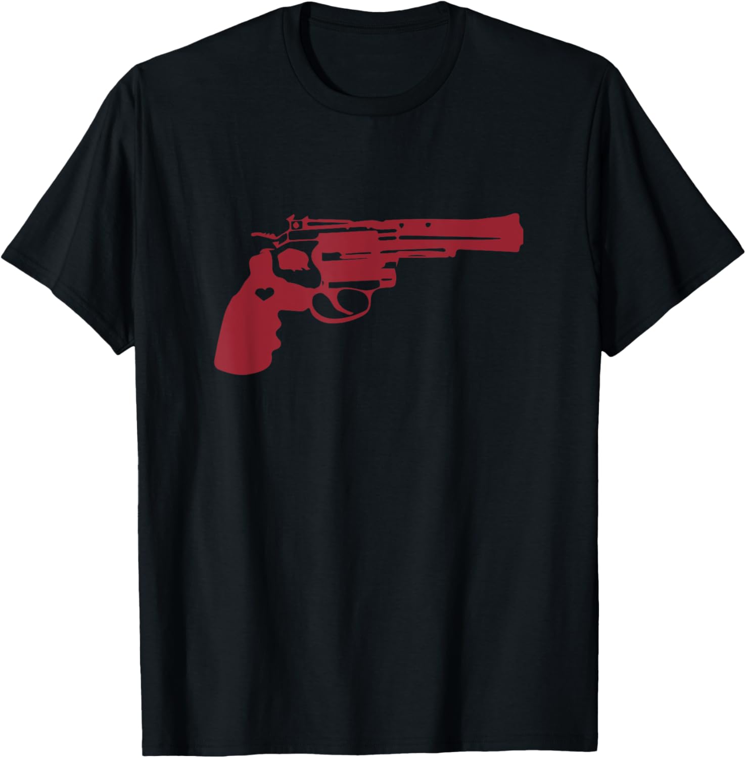 Red Pistol Gun Colt 45 Cool Clock Handgun Revolver Heart Y2K