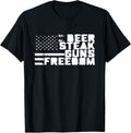 Beer Steak Guns Freedom T Shirt American Flag Tee