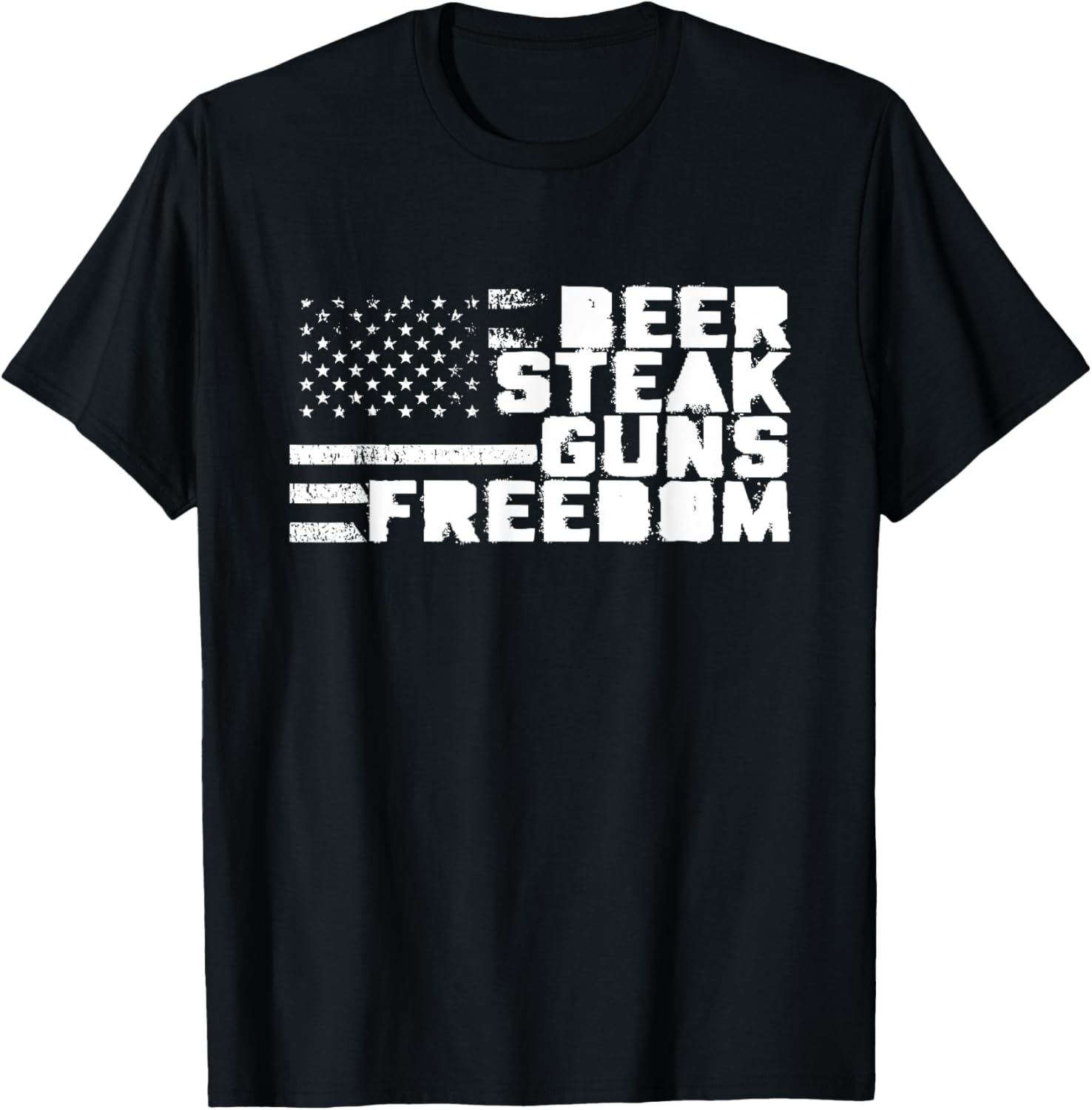 Beer Steak Guns Freedom T Shirt American Flag Tee