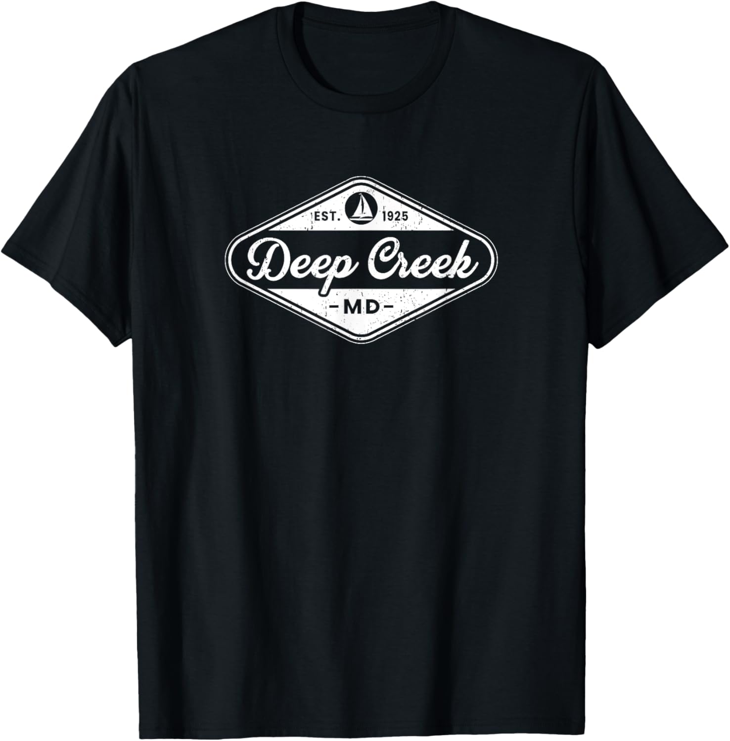 Retro Deep Creek Md Maryland Vintage Sailboat Lake