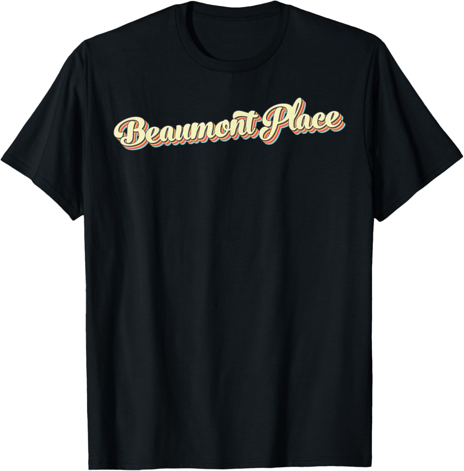Beaumont Place TShirt Retro Art Baseball Font Vintage
