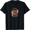 I Love Christmas Girl & Santa Fireplace Holly & Mistletoe