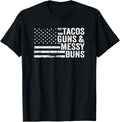 Tacos Guns Messy Buns Funny Taco Womens Pro Gun Usa Flag