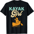 Retro Kayak Girl Kayaking Boating Canoeing