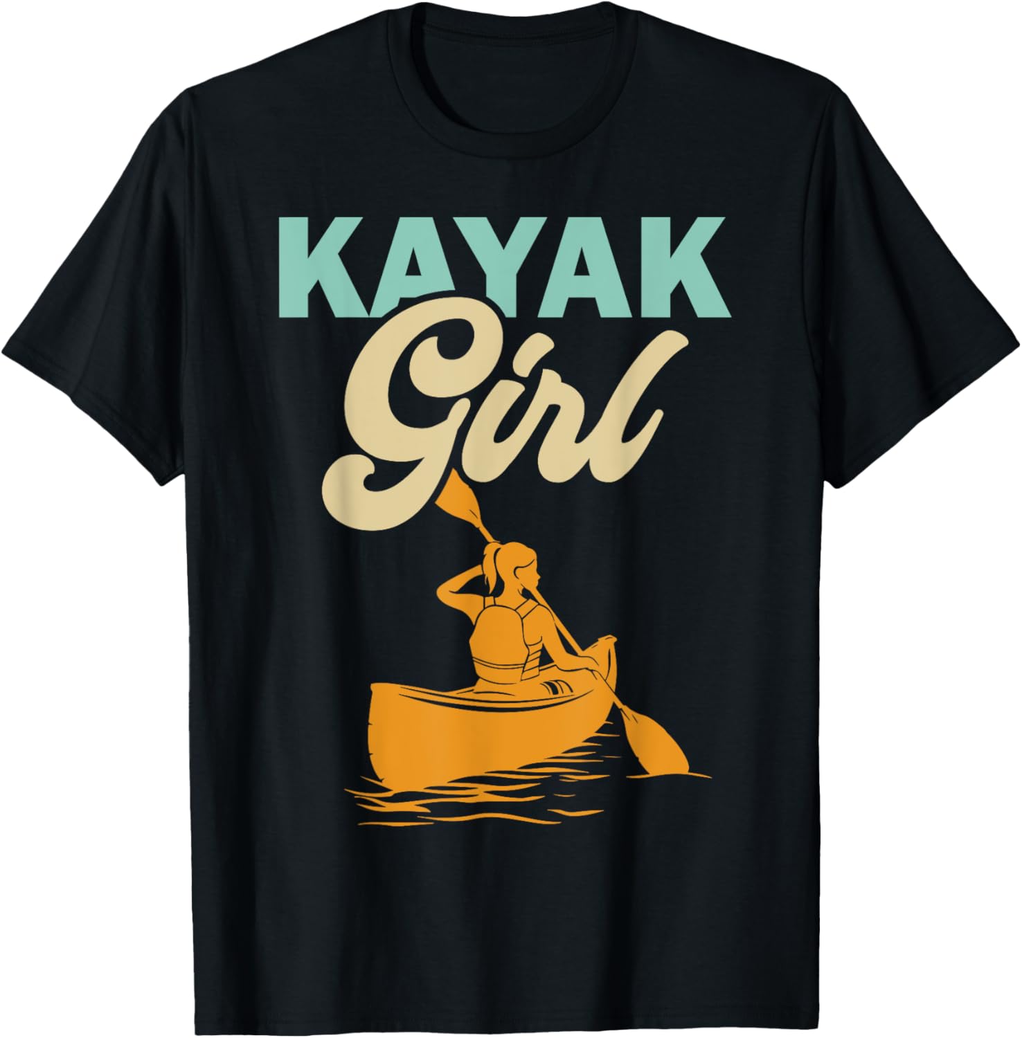 Retro Kayak Girl Kayaking Boating Canoeing