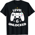 Level 6 Unlocked Gamer Shirt sixth Birthday Party Gift Boy