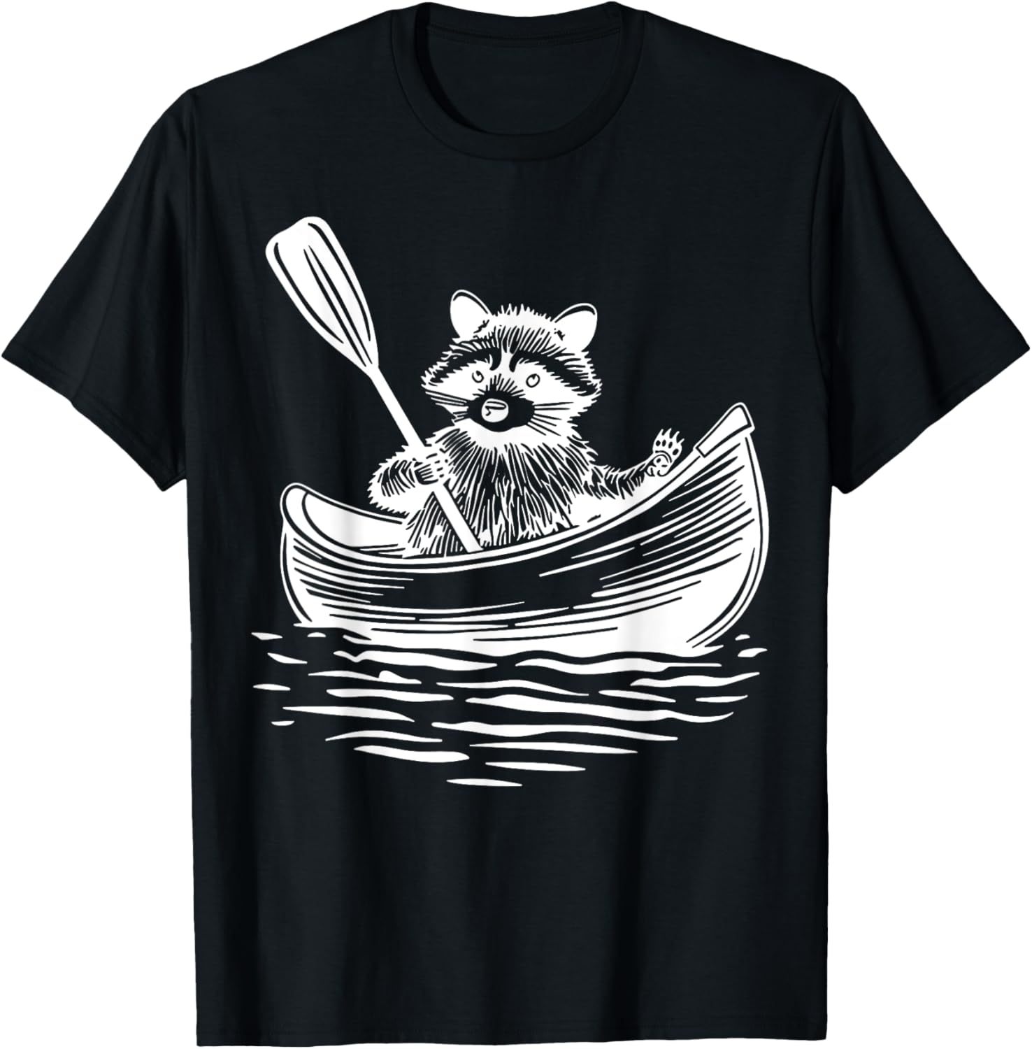 Vintage Weird Raccoon Driving Boat Sarcastic Raccoon