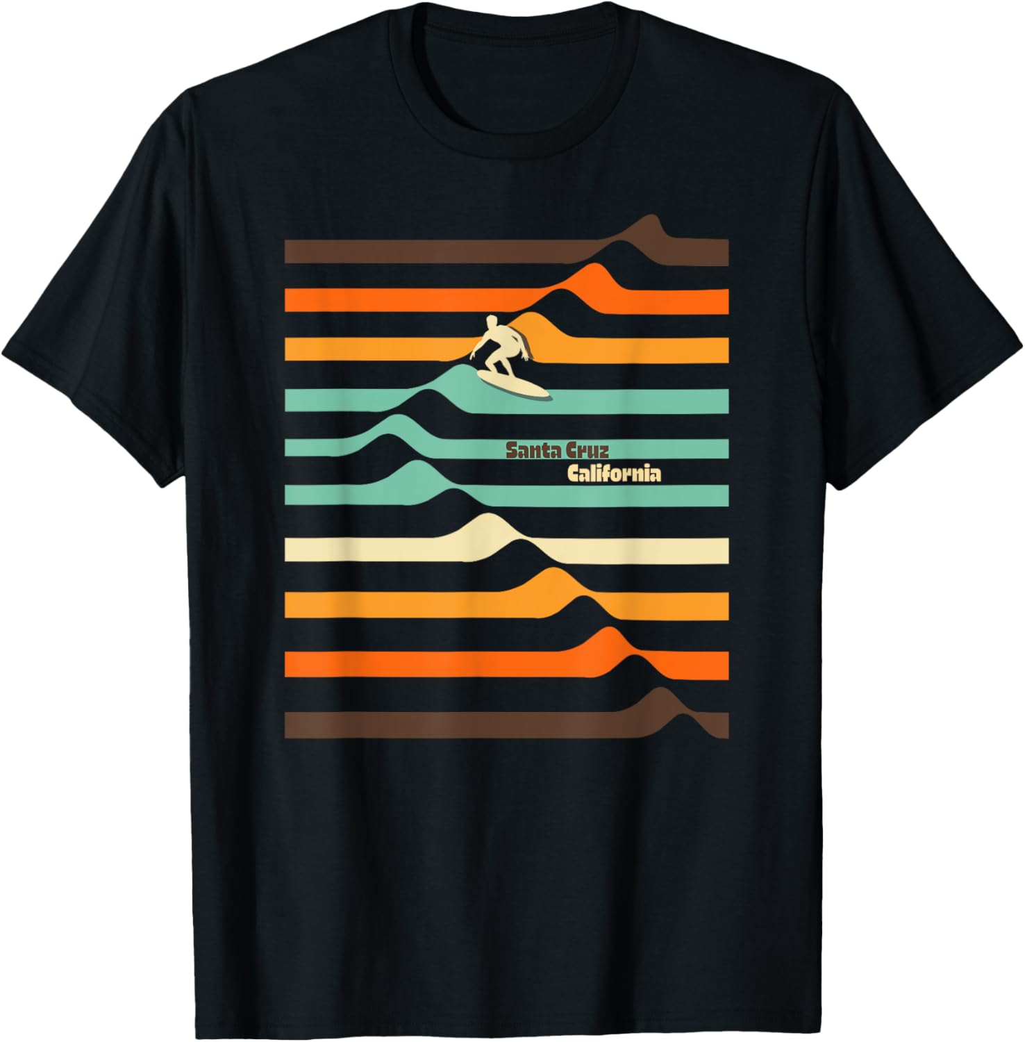 Best Places to Surf T-Shirt Santa Cruz California