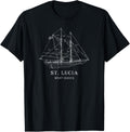 St Lucia West Indies Vintage Blueprint Sailboat Vacation