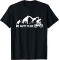 Mountain Bike Gifts Shirt Cycling My Happy Place Bicycle Mtb
