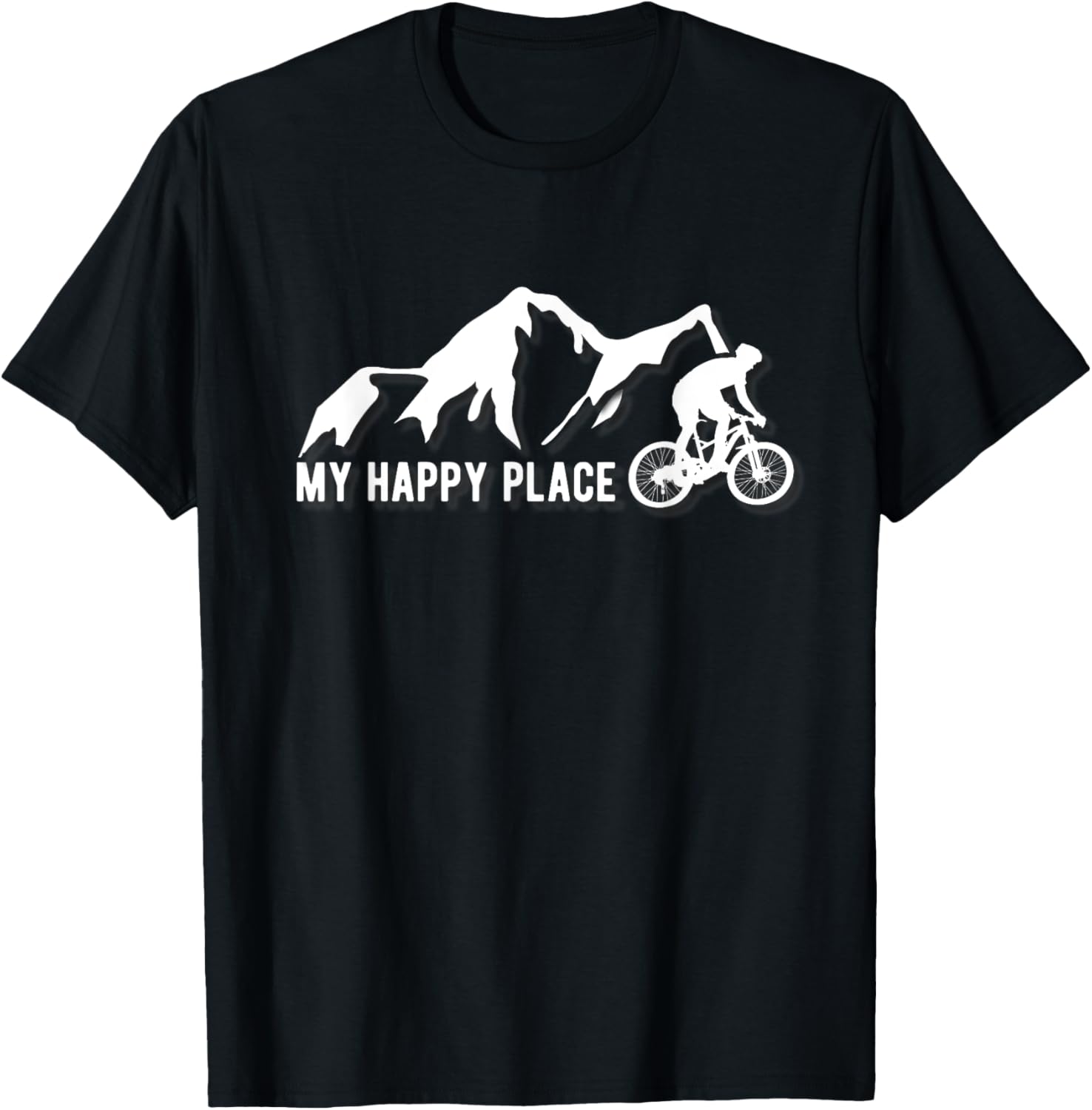 Mountain Bike Gifts Shirt Cycling My Happy Place Bicycle Mtb