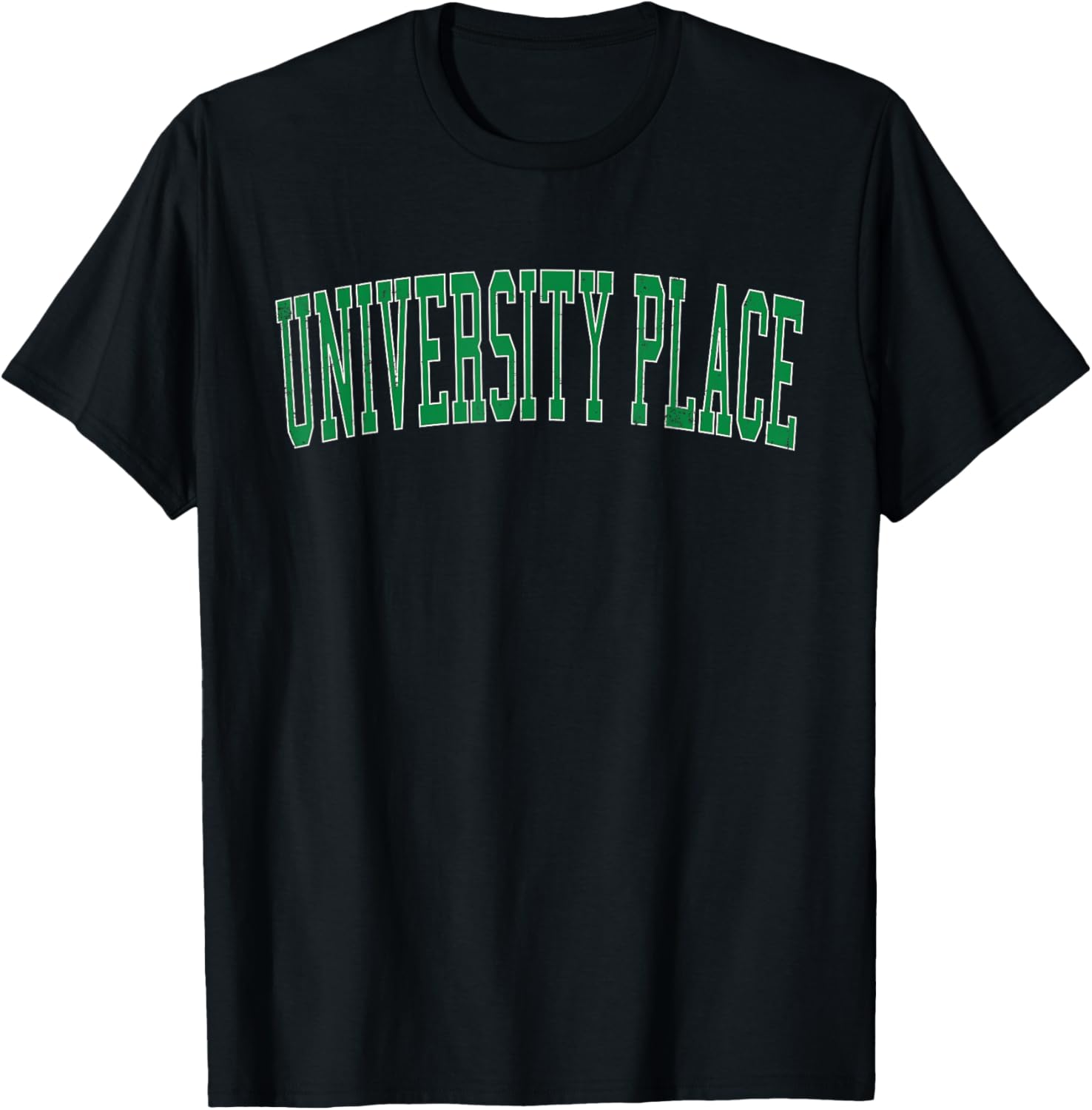 Vintage University Place WA Distressed Green Varsity Style