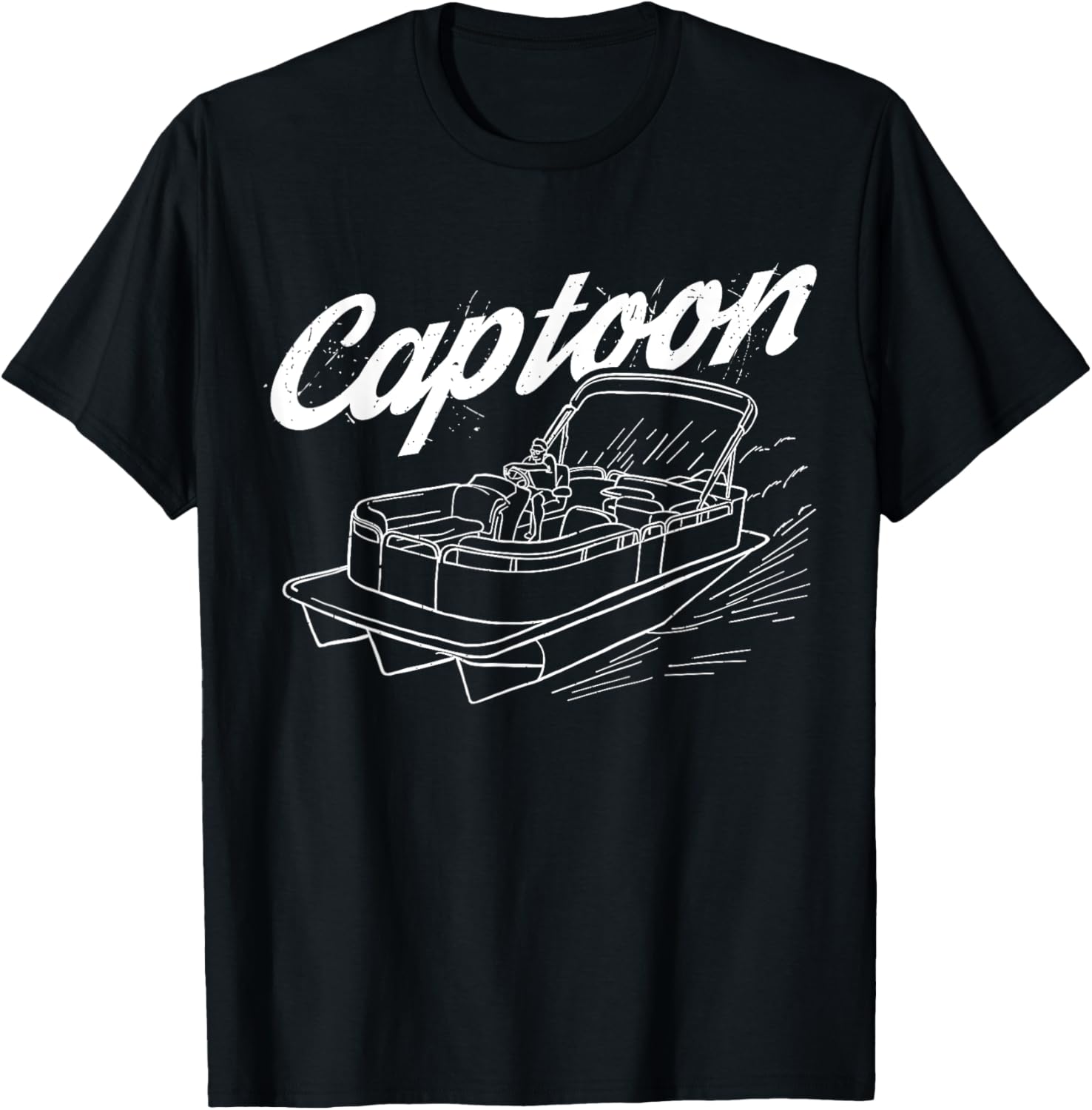 Captoon Vintage Pontoon Sunset Boating Enthusiast Boat Lover