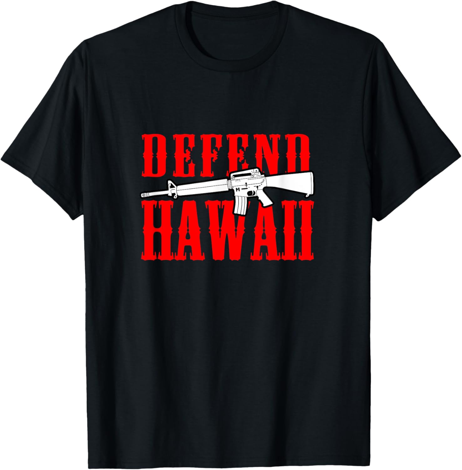Cool Hawaiian Tees Defend Hawaii Gun T Shirt