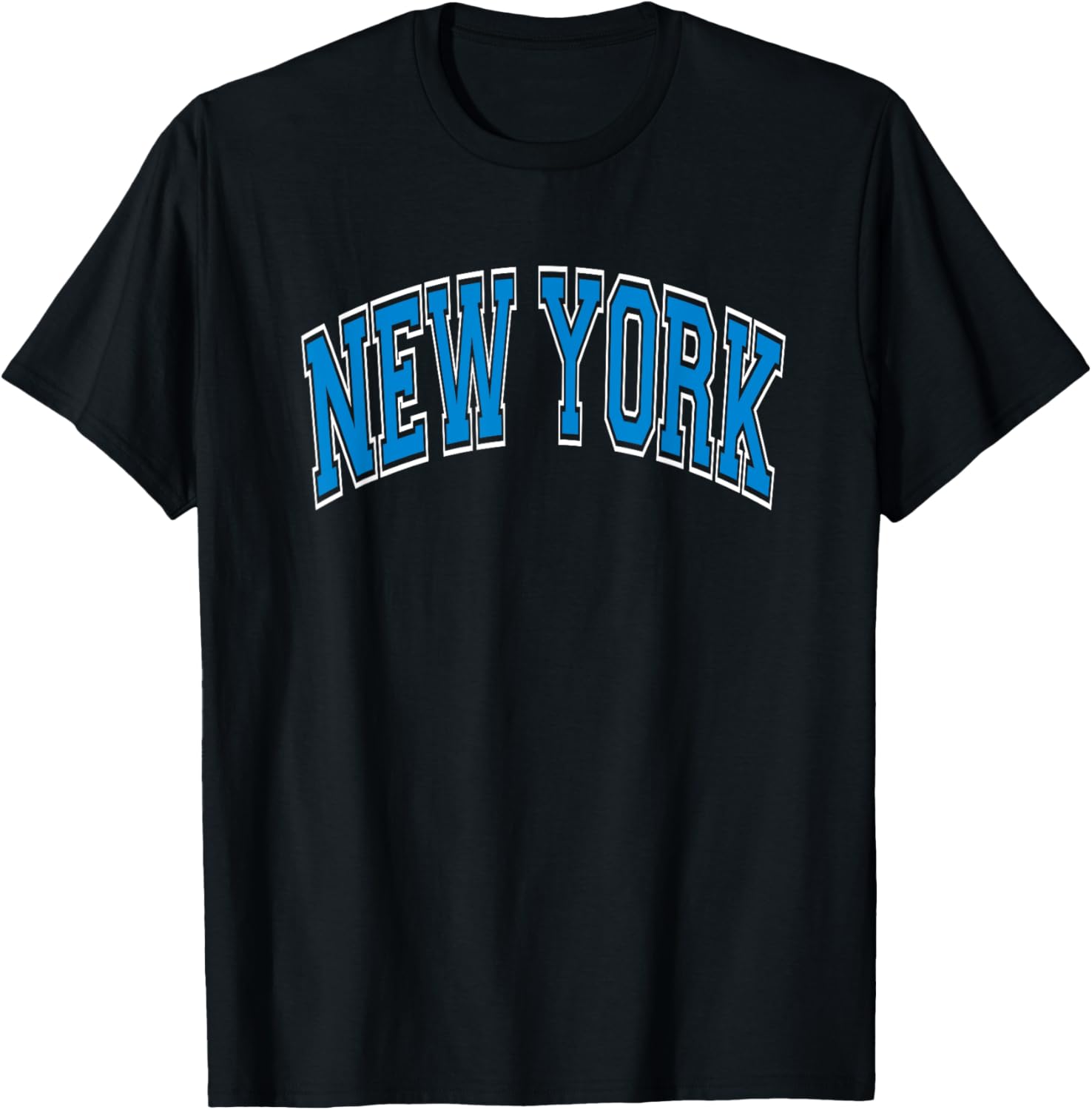 New York Arched Blue Text
