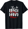 The Beach Is My Happy Place Tropical Summer Vacation T-Shirt for Men Women Kids