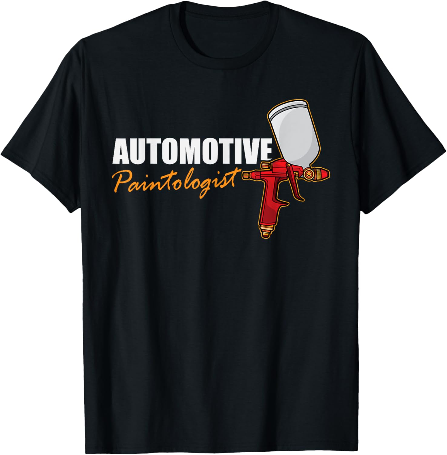 Automotive Paintologist With Spray Gun Painter