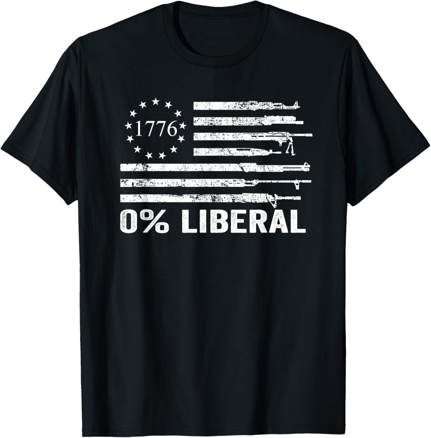 0 Liberal Zero Percent Funny Pro Gun Usa Guns Flag
