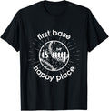 Girls Softball Baseball First Base Happy Place Group Shirt
