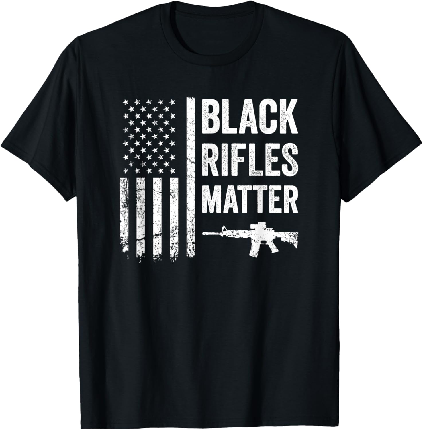 Black Rifles Matter Funny Pro Gun Rights American Flag