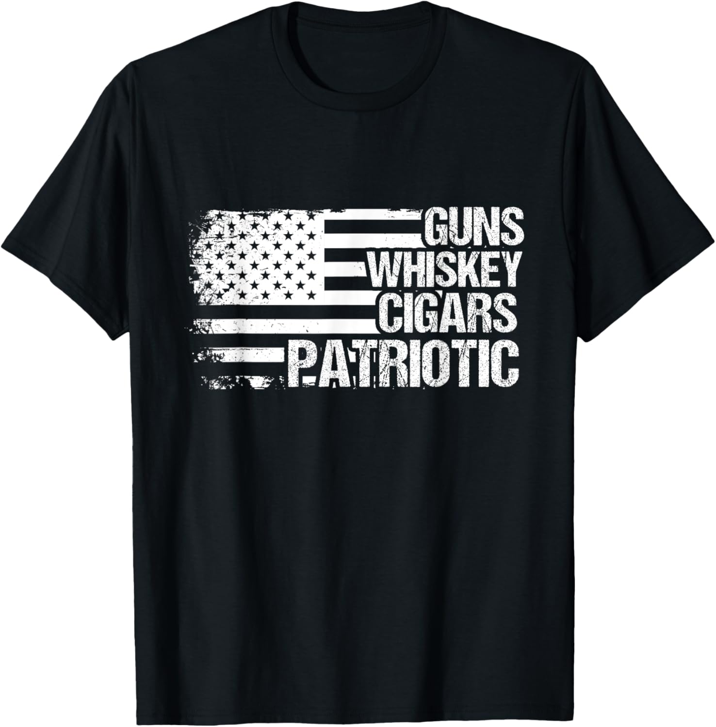 Guns Whiskey Cigars Patriotic Usa T Shirt Men