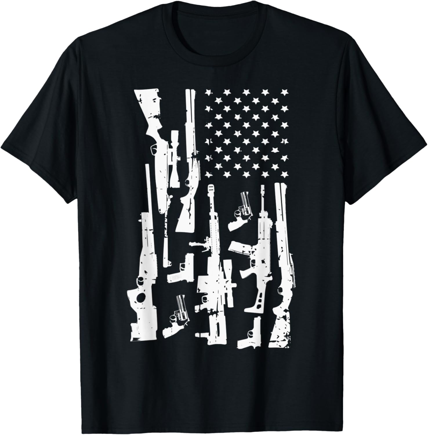Hunting Guns Usa Flag T Shirt Deer Elk Hunters Women Men