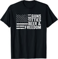 Guns Titties Beer Freedom Mens Funny Drinking Usa Flag